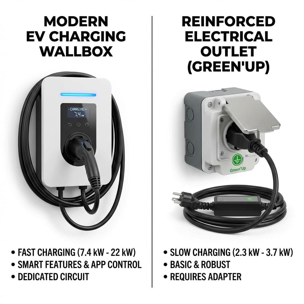 Comparatif Wallbox vs Prise Renforcée Green'Up